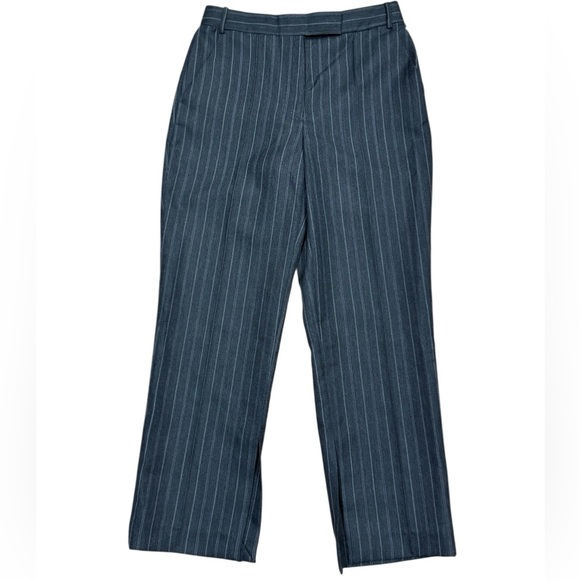 Jonathan Simkhai Sz 4 Vera Crop Pants Grey Pinstripe Menswear Inspired New - Picture 4 of 7
